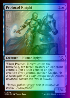 MTG Magic the Gathering Protocol Knight (74/548) March of the Machine LP FOIL