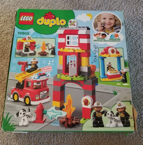 LEGO DUPLO Fire Station Set (10903) Building Blocks 76 Pcs Retired Set - Image 2 of 4