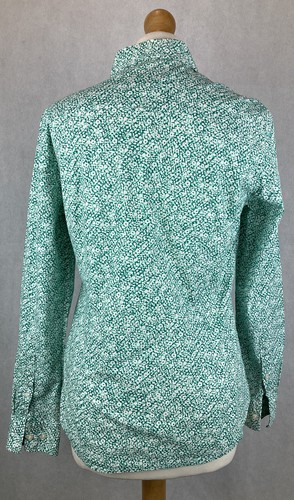 Blusa con botones de algodón floral verde blanco tenso para mujer Reino Unido12 A99 - Imagen 6 de 10
