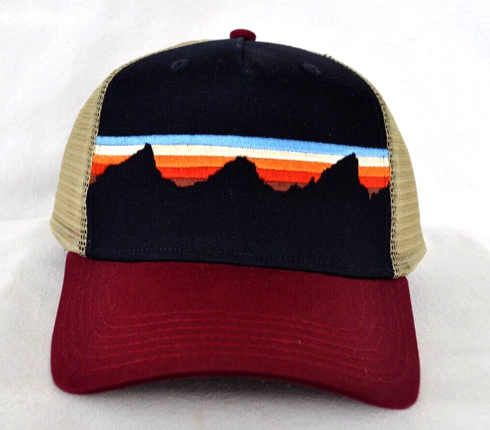 *MOUNTAIN RANGE SUNSET* Trucker mesh Ball cap hat snapback *LOCALE OUTDOOR*