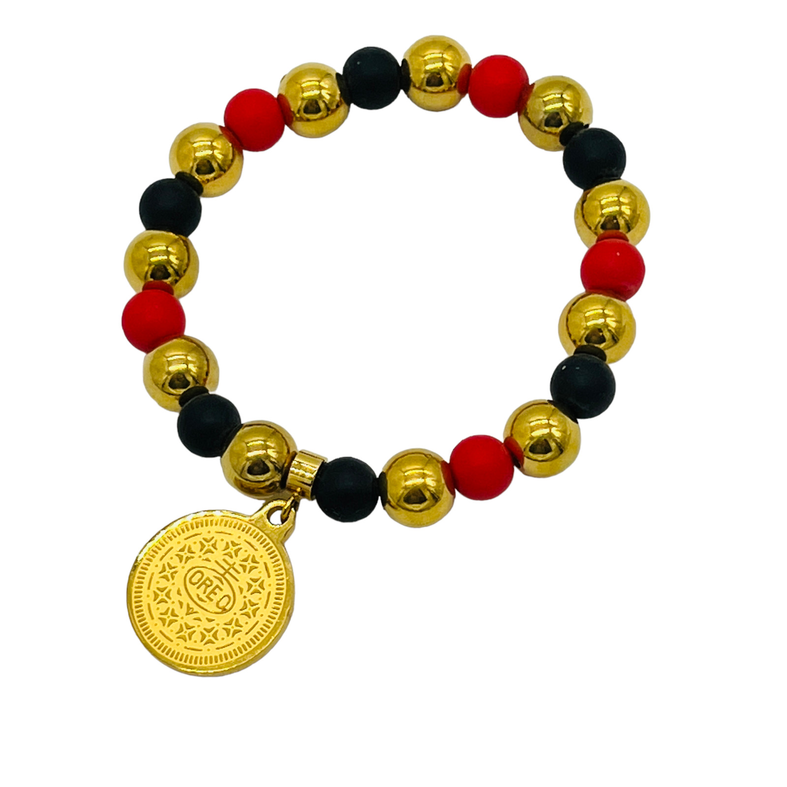Rustic Cuff Oreo Cookie Logo Dangle Red Black Gol… - image 2