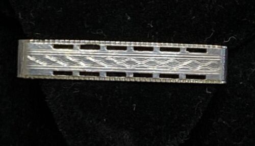 14k Yellow Gold Platinum Antique Hair Scarf Clip Barrette 1.38 Grams GB1