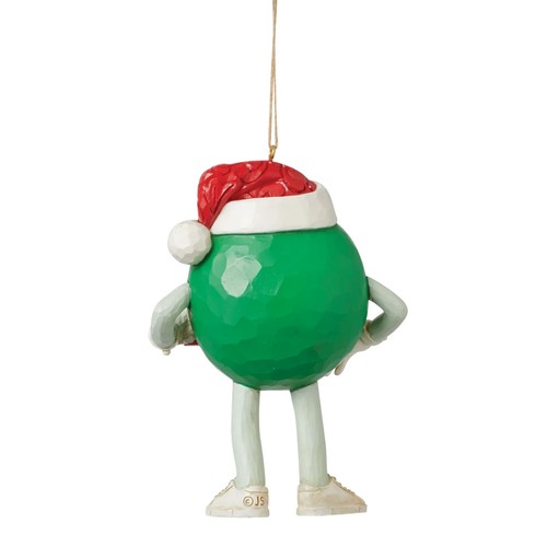 Jim Shore M&M'S PERSONAJE VERDE CON SOMBRERO DE SANTA ADORNO COLGANTE 6015686 - Imagen 3 de 4