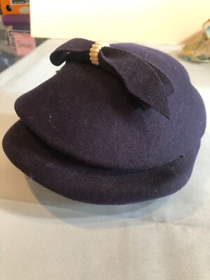Vintage Women’s Henry Pollack Glenover 100% Wool Blue  Hat W/ Trim Vintage Henry Pollak Glenover 100% Wool Blue Hat | eBay main image 4