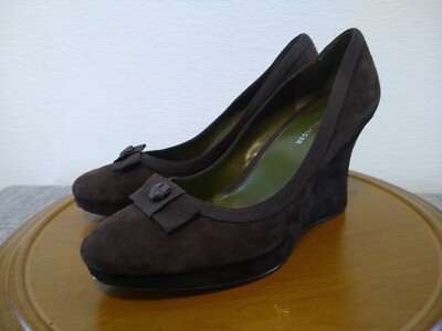 Tommy Hilfiger Wedge Heels Women Sz 10M Brown Suede Slip