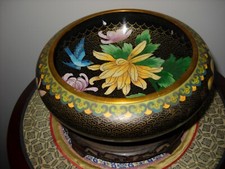 CLOISONNE COUPE BOL VASE POT BRONZE EMAUX CHINE CHINOIS ASIATIQUE JAPON ORIENT