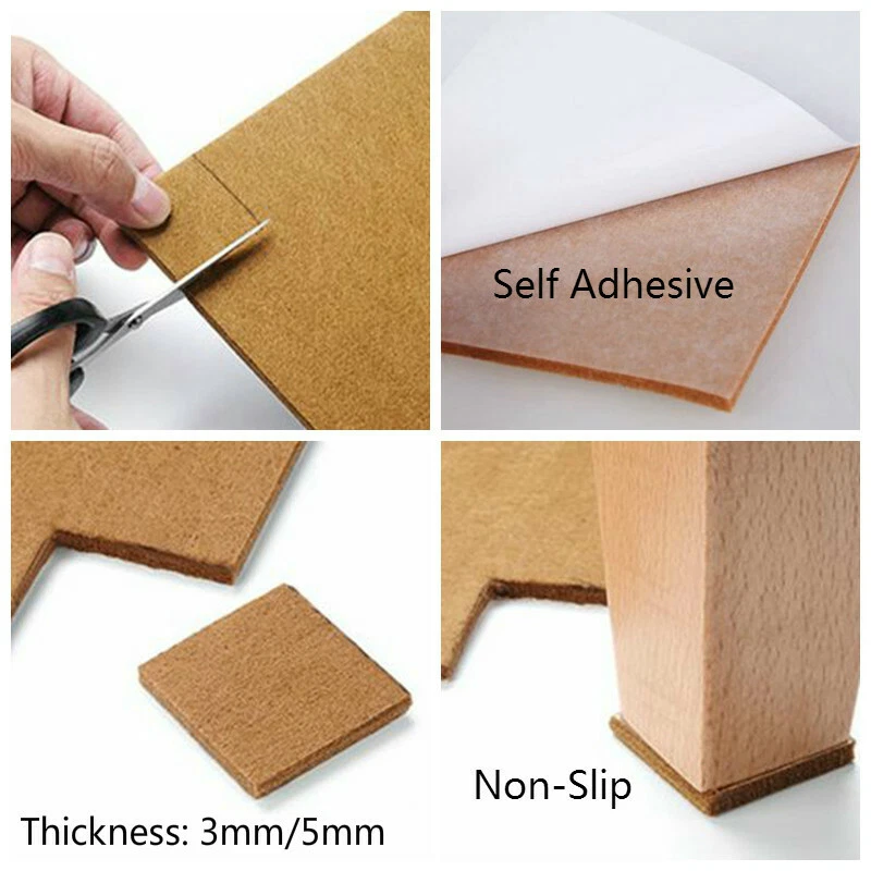 5Pcs Self Adhesive A4 Size Felt Fabric Sheet Protector Mats Crafts Material Home - Image 4 of 4