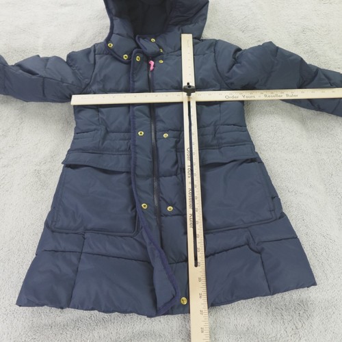 J Crew Crewcuts Jacket Girls 10 Navy Blue Quilted Puffer Parka Classic - Picture 4 of 15