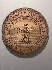 21 1/2" OU Sooners Oklahoma University Crest Man Cave Game Room Dorm Wood Sign