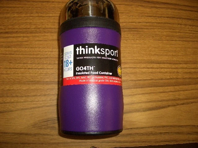 Contenedor de alimentos aislado ThinkSport Go4th púrpura 16,9 oz se mantiene caliente 8+ horas-nuevo Foto 2 de 4