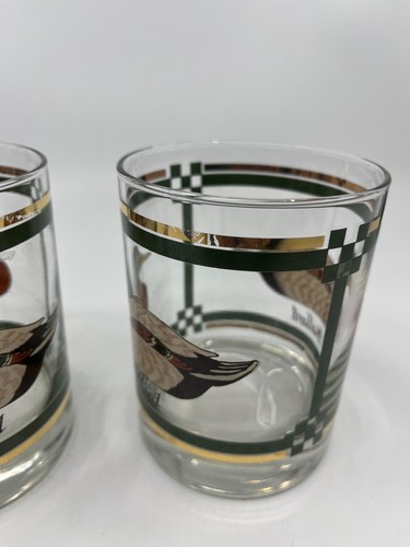 MCM Libbey 22K Gold Mallard Duck Tumblers/Glasses Set of 3 - Picture 10 of 12