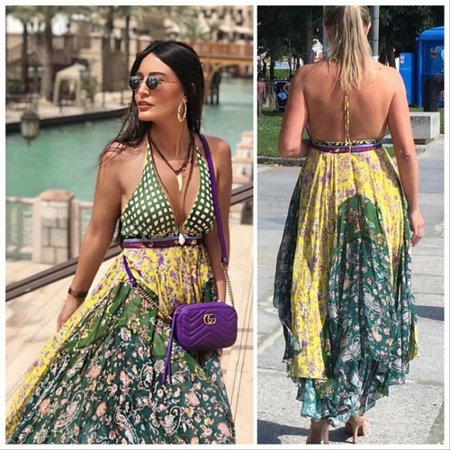 ZARA Studio Patchwork Maxi Vestito Fiori Asimmetrica Lungo Floreale  Stampato M L | eBay