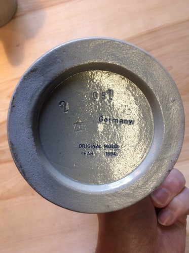 Taza vintage Mañes K Kraft 1894 molde de jugo de gersten con tapa cerveza Stein Alemania .5 L - Imagen 9 de 12