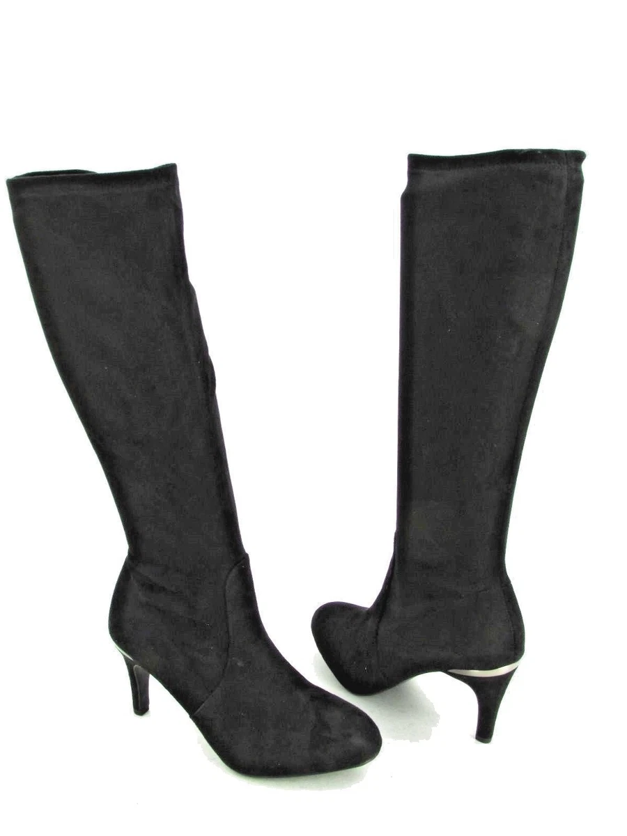 BCBGeneration Raymona Black Fabric High Heel Knee High Boot RTL 130 Sz 9.5 EU 39
