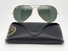 Ray-Ban RB3025 L0205 Aviator Arista Gold Frame G-15 Green Lens Sunglasses w Case