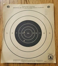 Vintage NRA Official 25 Yard Slow Fire Pistol Target from National Target Co. 