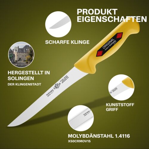 EIKASO Ausbeinmesser 16cm gelb made in Solingen - Bild 6 von 16