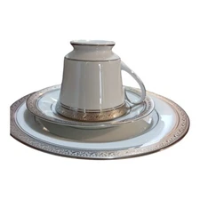 Noritake cup saucer plate Lengendary Platinum 4166 Crestwood Silver Replacement