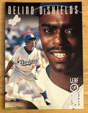 1996 Donruss Leaf Studio Delino DeShields ￼Baseball Card #133 Dodgers 2B VG