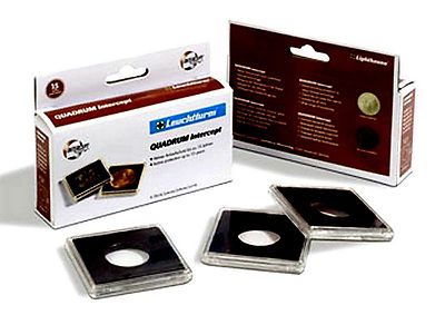 Lighthouse QUADRUM INTERCEPT Square Coin Capsule holds Quarters 24mm - 6 PACK