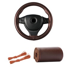 Genuine Leather Steering Wheel Cover 15 Universal Car Steering Wheel Protec... Genuine Leather Steering Wheel Cover 15 Universal Car Steering Wheel Protec...