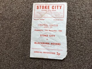 STOKE CITY (res) V BLACKBURN ROVERS (res) 14 DECEMBER 1983