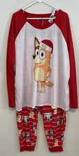 NEW Bluey Christmas pajamas set womens sz 3X jammies families 2pc red BINGO