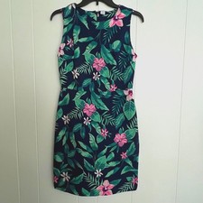 Old Navy Women’s Green Pink Blue Tropical Floral Sleeveless Sheath Dress S NWOT