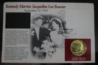 1- 1969 D Kennedy UNC SILVER half dollar coin with Jacqueline Lee Bouvier Marrge