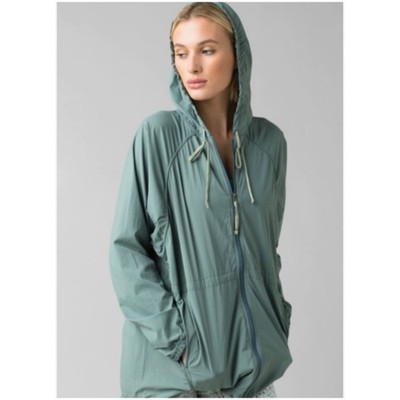 Prana Women s Sz XS Hooded Lightweight Nylon Jacket Outdoor Active Greenwood