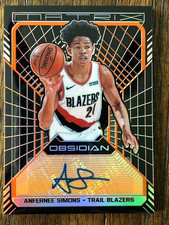 2018-19 Obsidian Basketball Matrix Etch Orange Auto /50 Anfernee Simons Rookie