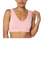 Breezies Women's Seamless Jacquard Back Smoothing Bra Rose