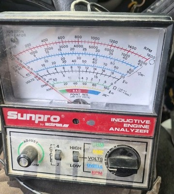 SUNPRO BY ACTRON CP 7673, INDUCTIVE ENGINE ANALYZER Working