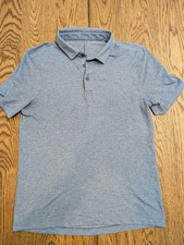 Lululemon Evolution Short Sleeve Polo Shirt Pique Fabric Heathered Blue Size S