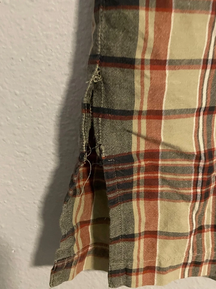 White Stag Skirt Womens Medium Brown Plaid Cotton Drawstring Academia Y2K READ - Image 2 of 4