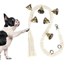 Adjustable Dog Door Bell with 6 Loud Bells Handwoven Cotton Potty Training Bell