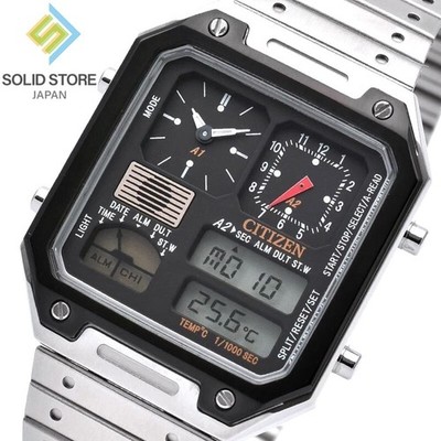 CITIZEN COLLECTION JG2126-69E RECORD LABEL Thermo Sensor Uhr Ana-Digi Temp