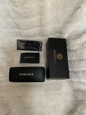 NEW VERSACE BLACK AUTHENTIC EYEGLASSES SUNGLASSES CASE W/CLOTH