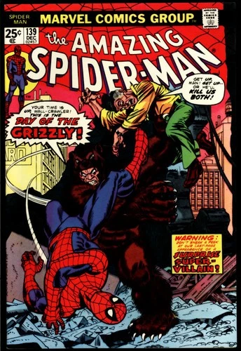 Amazing Spider-Man #139 Marvel 1974 (NM-) 1st App. of Grizzly L@@K!