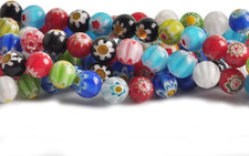 Millefiori Beads for Jewelry Making 8mm Millefiori Lampwork Glass Beads Flower M