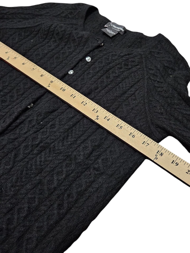 BLOOMINGDALES размер L 100% кашемир кнопка кардиган свитер черный женщин - Изображение 3 из 4