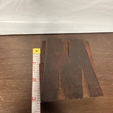 Vintage Printing Letterpress Printers Block Wood M or W 3” high 3” wide