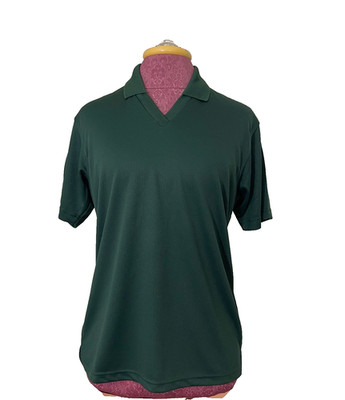 Blue Generation Women s Polo Shirt Green V-Neck Collar Moisture Wicking Size M