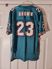 Miami Dolphins Jersey Boys Kids Size Large Teal Ronnie Brown  #23 Jersey Reebok