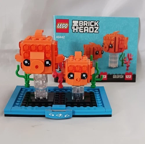 LEGO 40442 BrickHeadz Pets Goldfish 122 Fry 123 Complete w/ Instructions