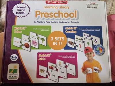 Preschool Learning Library ABCs Counting Colors Set 3 Sets in 1, New