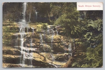 Südafrikanische Landschaft Wasserfall Landschaft Strachan Foto Postkarte verschickt 1911