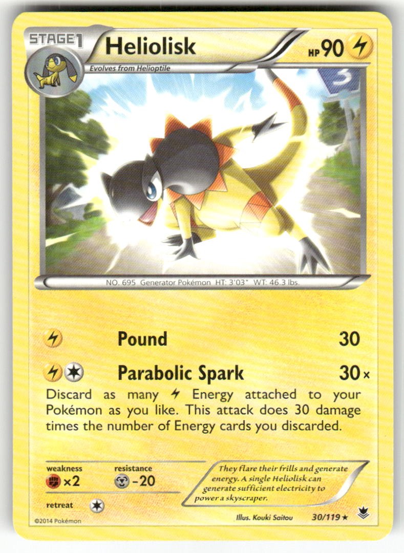 Heliolisk 30/119 Holo Rare Phantom Forces Pokemon Lightly Played