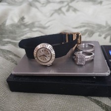 18ct Gold TUDOR CHAMELEON Watch/ Palladium ENGAGEMENT/Wedding RING JOB LOT VGC