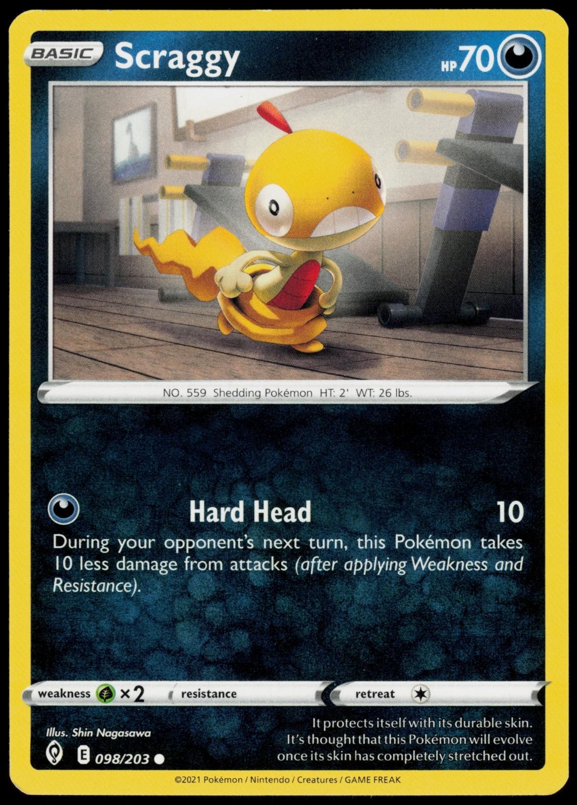 Scraggy 098/203 Evolving Skies Pokemon Common Lightly Played